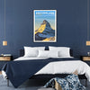 Matterhorn mountain in the Swiss Alps, earthy browns and greens - in a black frame