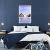 A scenic depiction of New Zealand's landscapes with earthy brown and gray tones - in a black frame