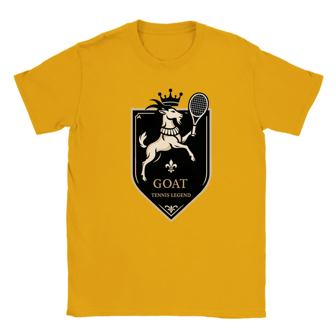 T-shirt featuring a graphic of a tennis player in action