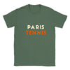 T-shirt featuring a graphic of a tennis player in Paris