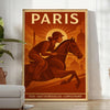 Gelb-grünes Reitsport-Poster mit Pariser Motiv, dynamische moderne Grafik