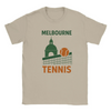 T-shirt featuring a graphic of tennis players in Melbourne