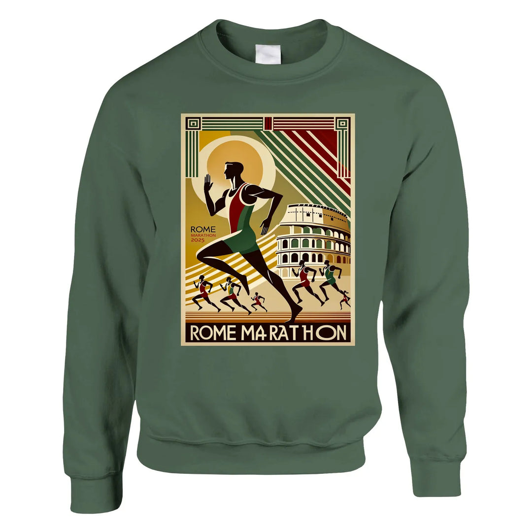 Unisex sweater with a graphic print of the Rome Marathon logo