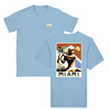 T-shirt featuring a graphic of a tennis player in action against a Miami skyline