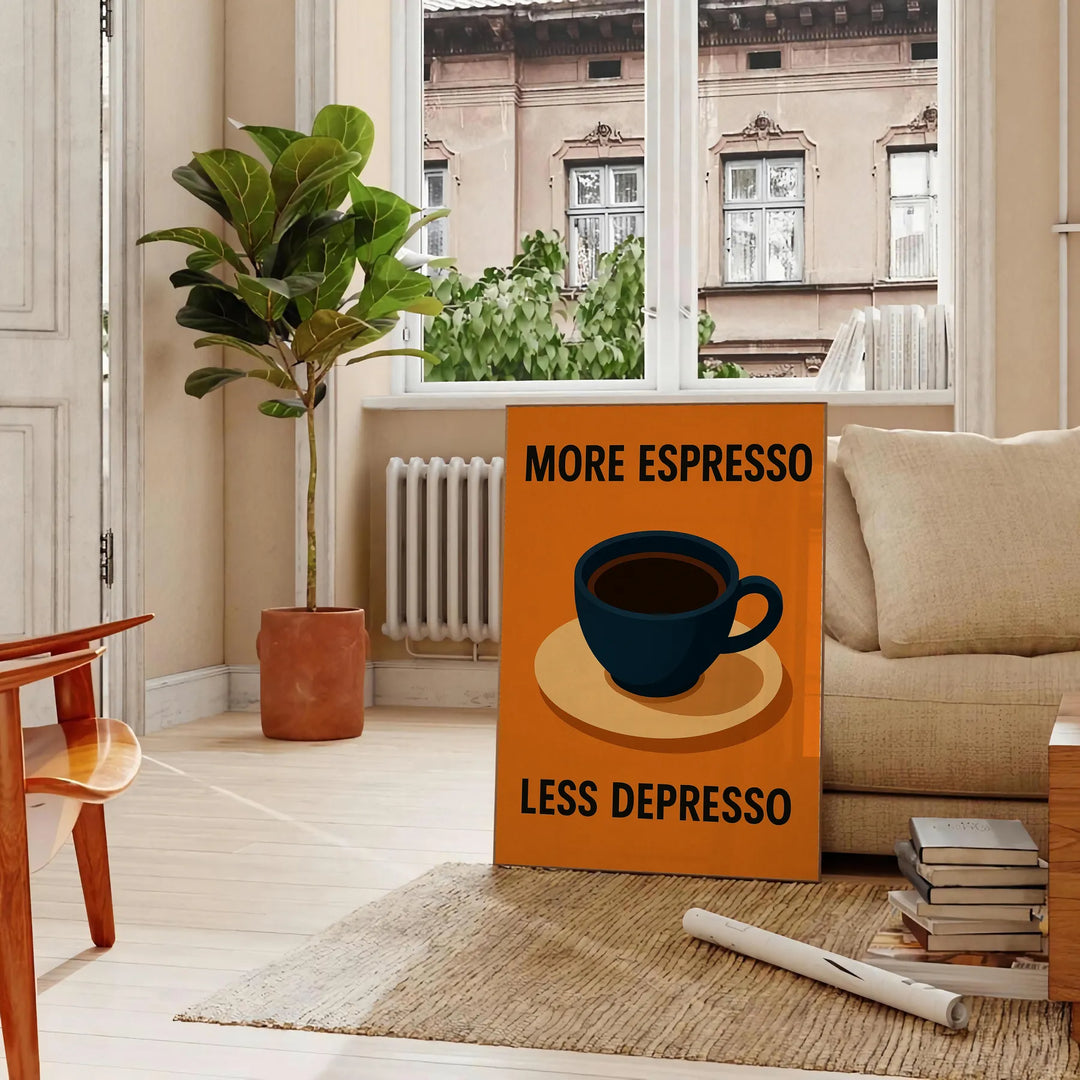 Green and black typographic design with coffee-themed text