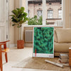 Affiche Flow de Yayoi Kusama marron et vert design abstrait contemporain