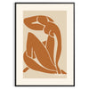 Matisse Blue Nude II in cut-out style, featuring blue, white, and brown tones