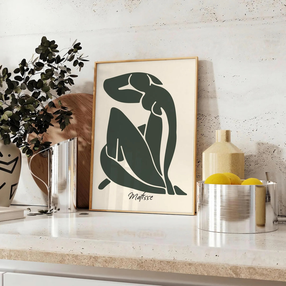 Blue, white and gray Matisse Blue Nude II cutout poster