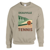 Crewneck sweater featuring Deauville Tennis logo and tennis-themed graphic