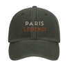 Embroidered cap featuring a vintage tennis design with Paris landmarks