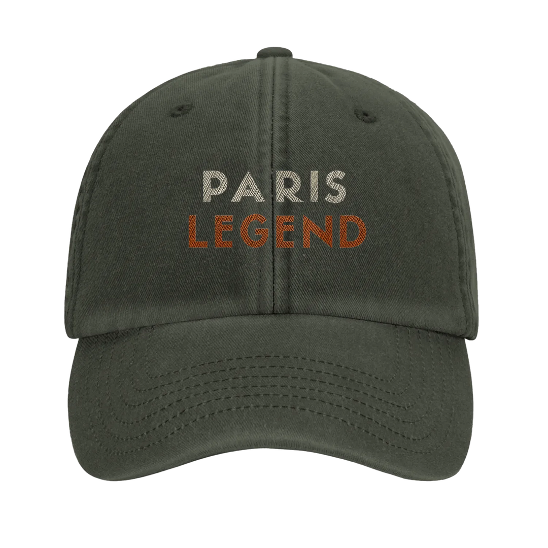 Embroidered cap featuring a vintage tennis design with Paris landmarks