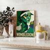 グレー と 緑 の キュビスム 風 Wimbledon ポスター 抽象 的 ラケット シルエット