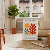 Poster showing Matisse Papiers Découpés green and orange cut-paper collage