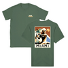 T-shirt featuring a graphic of a tennis player in action against a Miami skyline