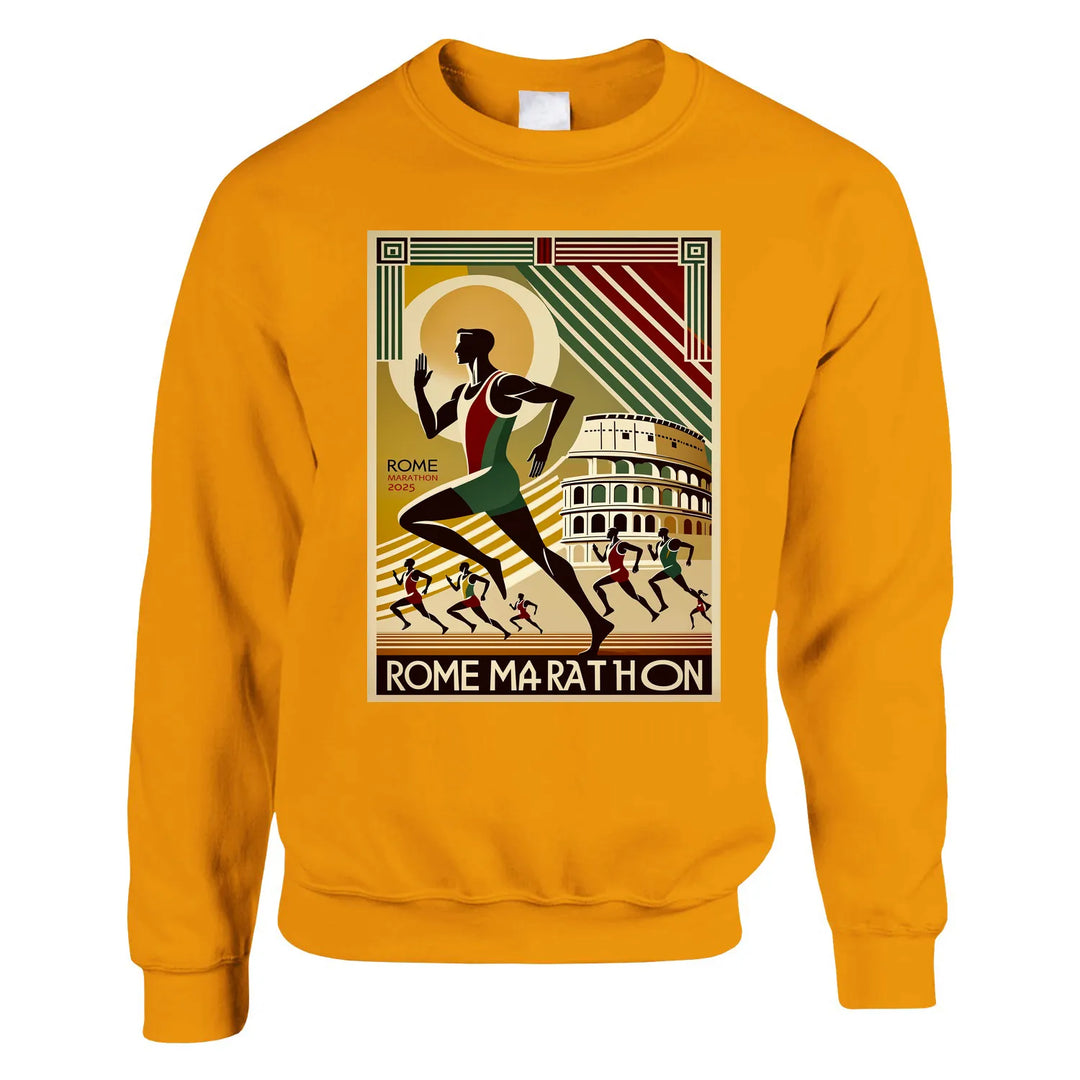 Unisex sweater with a graphic print of the Rome Marathon logo
