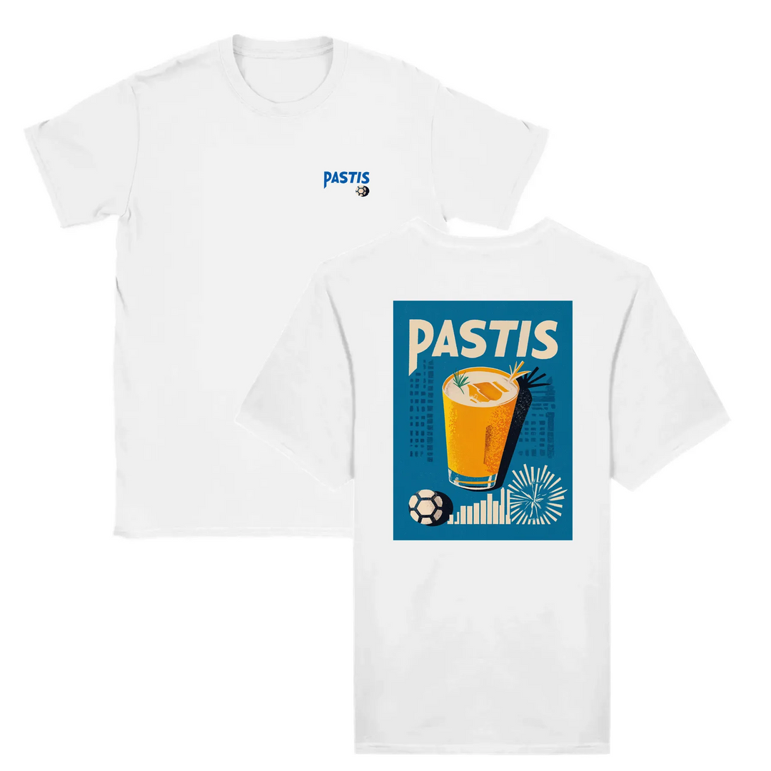 T-shirt med en grafik av en Pastis-cocktail och texten Marseille
