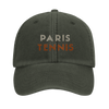 Embroidered cap featuring a vintage Paris Tennis 3 design