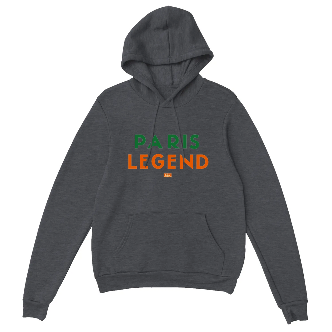 Hoodie featuring a graphic of tennis elements and the text 'Tennis Paris Legend'