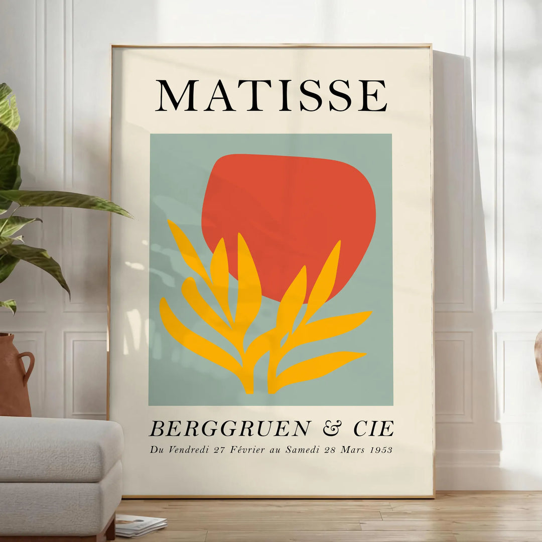 Orange and black Matisse papiers découpés poster, abstract cutout composition