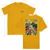 T-shirt featuring a graphic design inspired by the Milano Sanremo cycling race