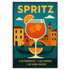 Illustration of a Spritz cocktail in orange and blue tones