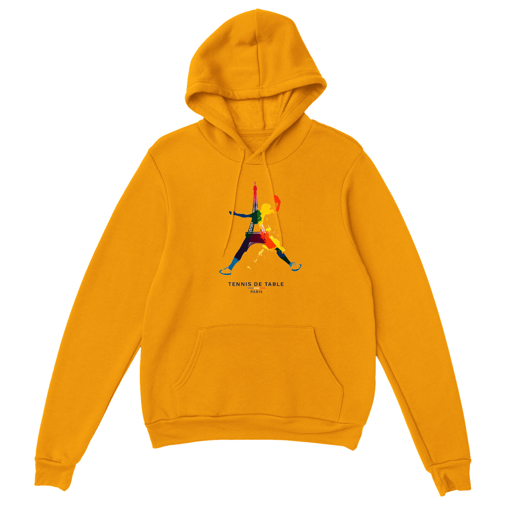Hoodie featuring a graphic print of a tennis table in Paris