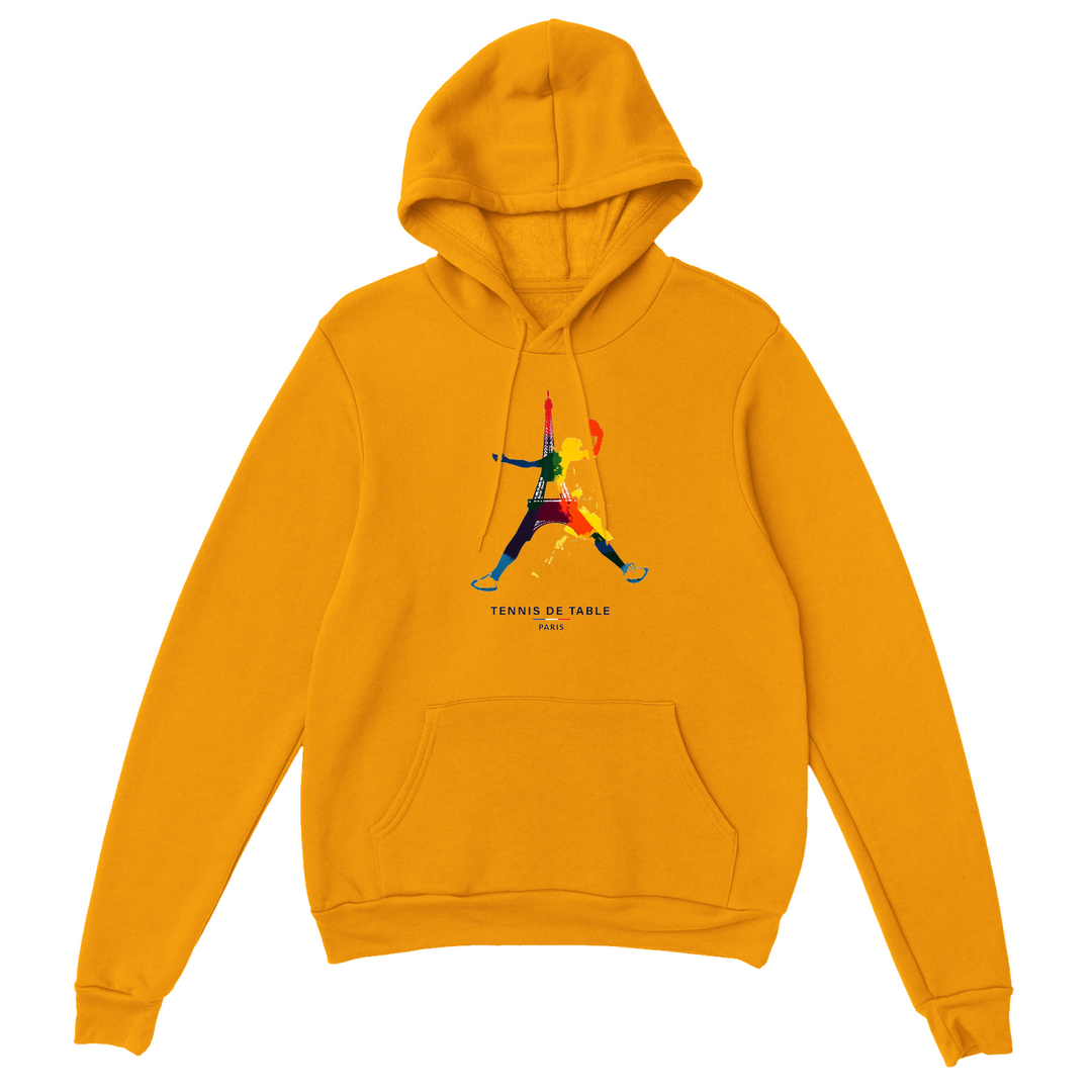 Hoodie featuring a graphic print of a tennis table in Paris