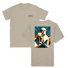 T-shirt featuring an illustration of an American football in action