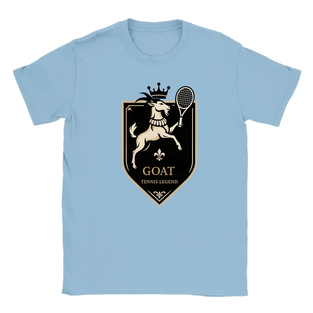 T-shirt featuring a graphic of a tennis player in action
