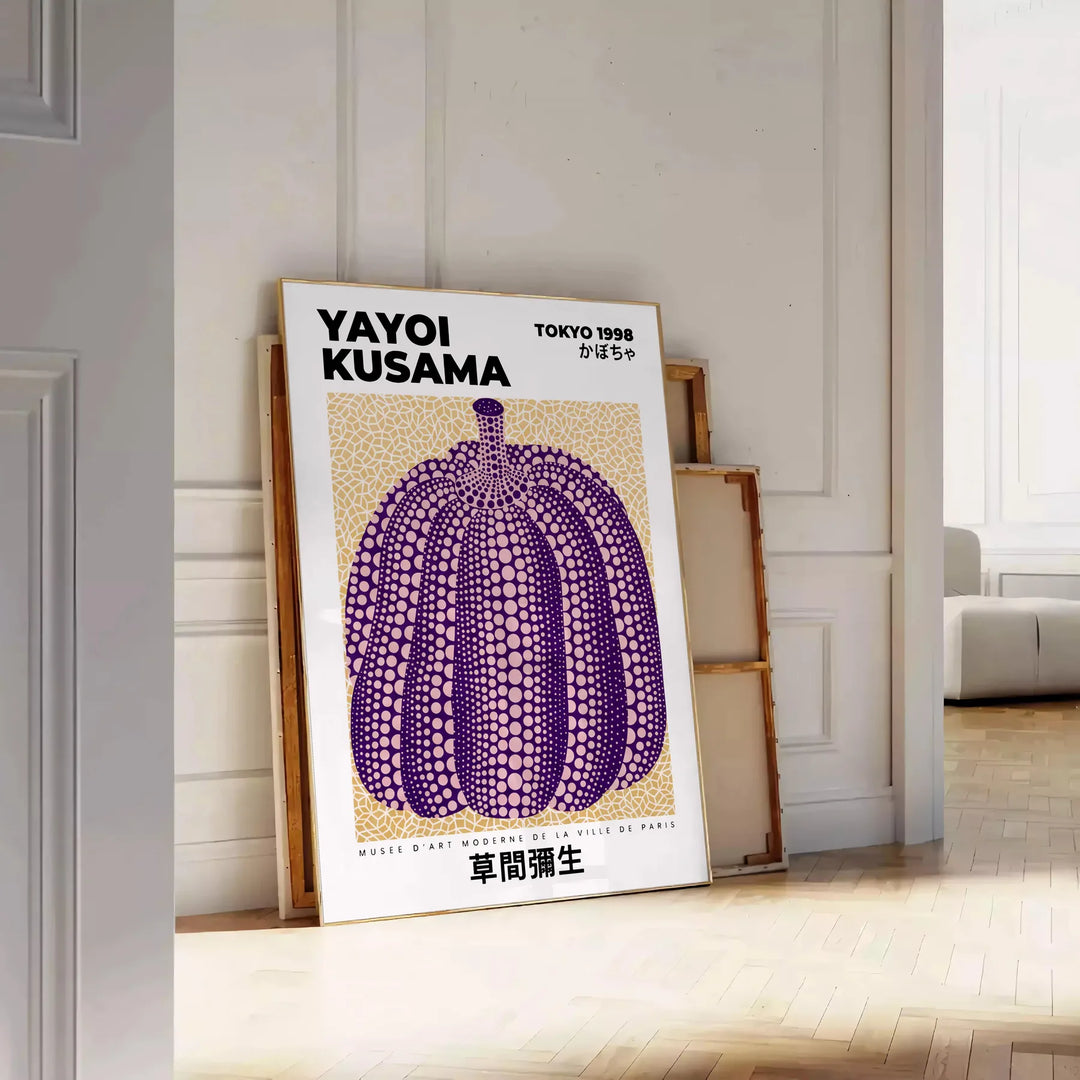 Abóbora verde e branca com bolinhas no estilo pop de Yayoi Kusama