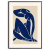 Matisse's Blue Nude II featuring abstract figure in blue and white tones