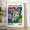 Orange leopard with white spots in a modern pop-art style