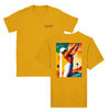 T-shirt featuring a graphic of a golf scene in Palm Springs