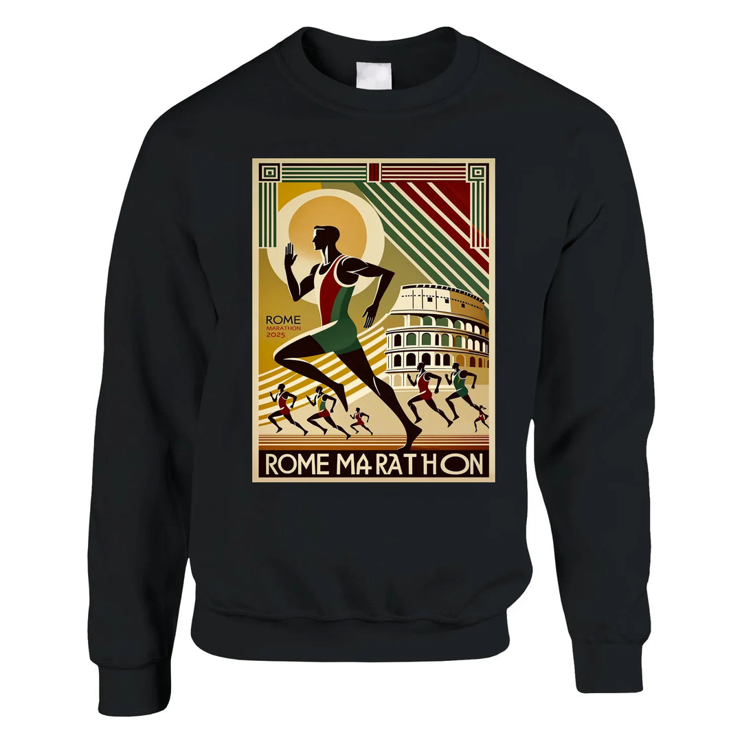 Unisex sweater with a graphic print of the Rome Marathon logo