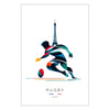 Rugby players in action during the Paris 2024 Olympics, dynamic composition - in a white frame