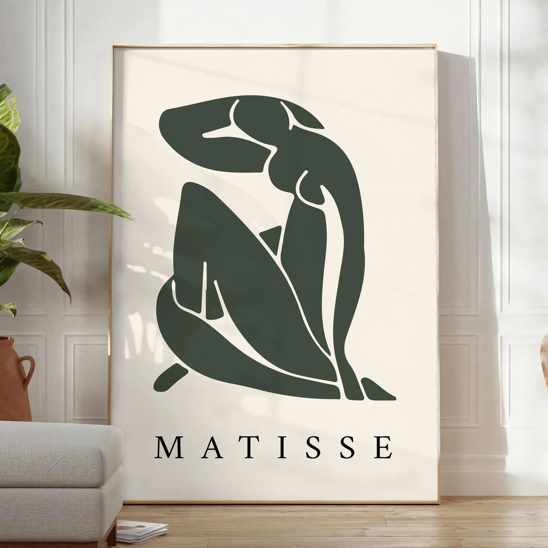 Abstract figure in blue and white, inspired by Matisse's Blue Nude II
