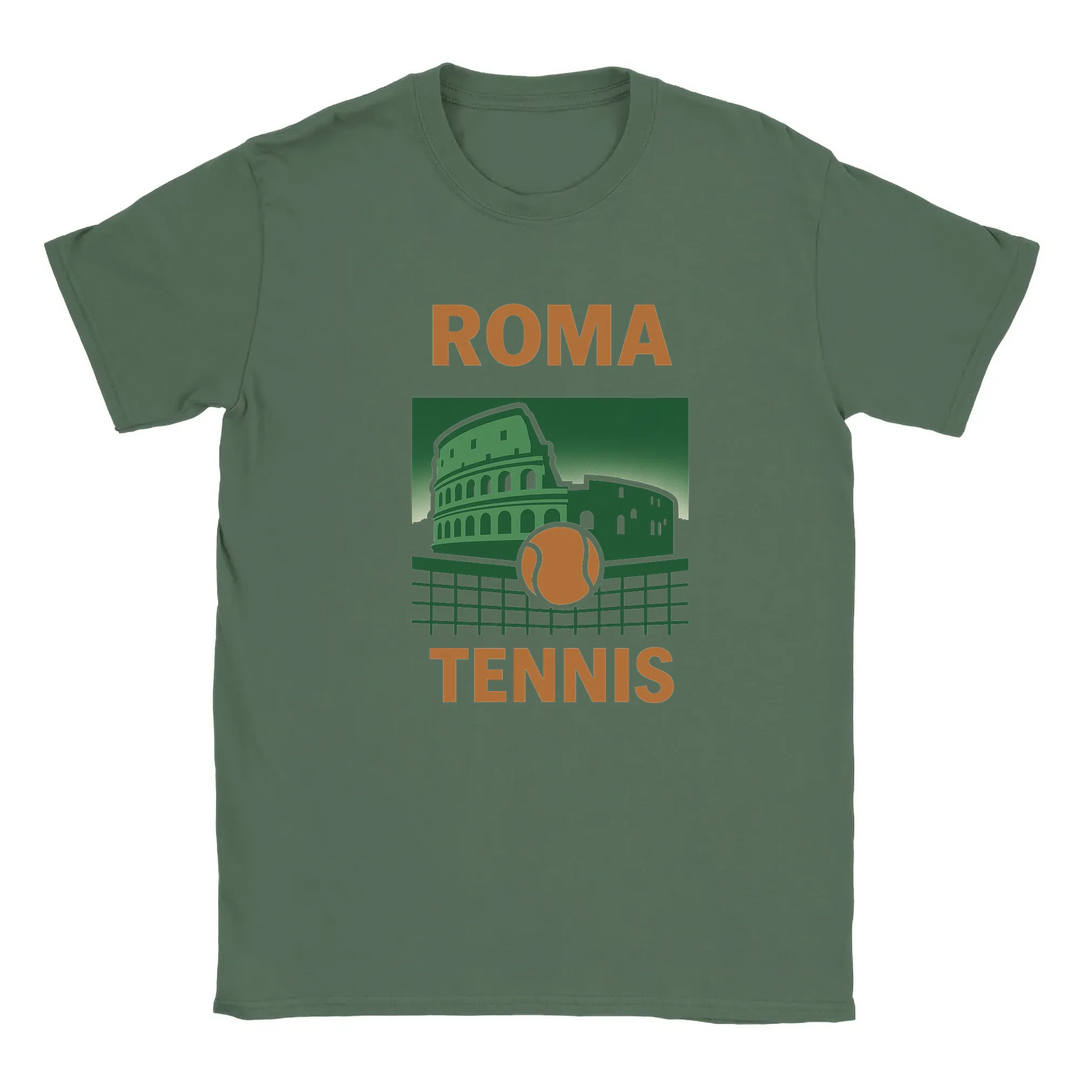 T-shirt featuring a graphic of a tennis player in action