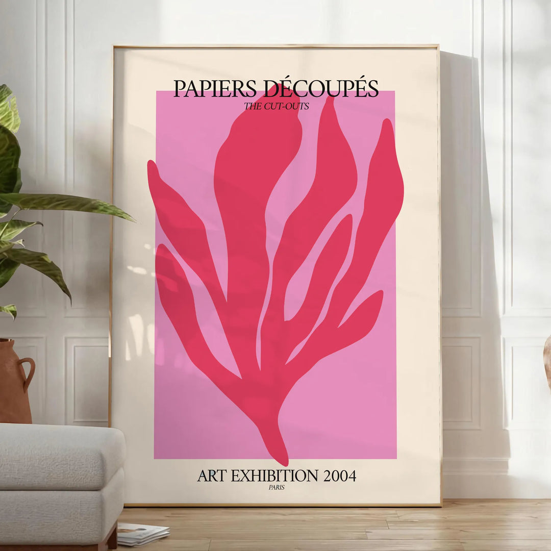 Abstract cutout artwork by Matisse featuring orange and gray shapes