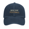 Embroidered cap featuring a vintage New York Football 1 design