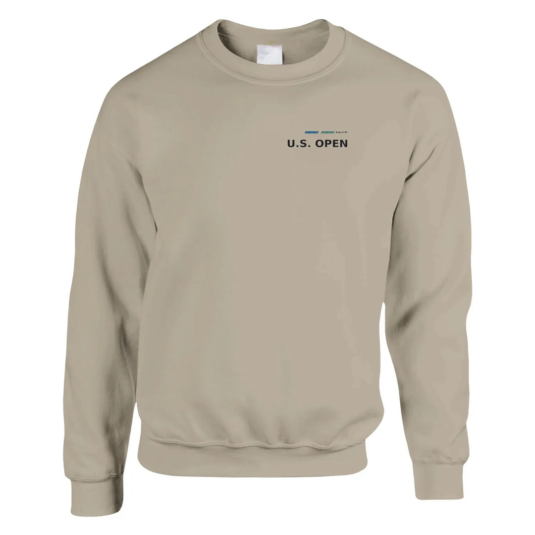 Embroidered sweater featuring the US Open logo in a classic design
