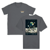 T-shirt featuring a graphic of a tennis ball and moon