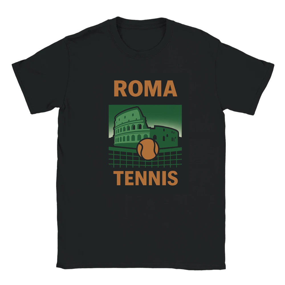 T-shirt featuring a graphic of a tennis player in action