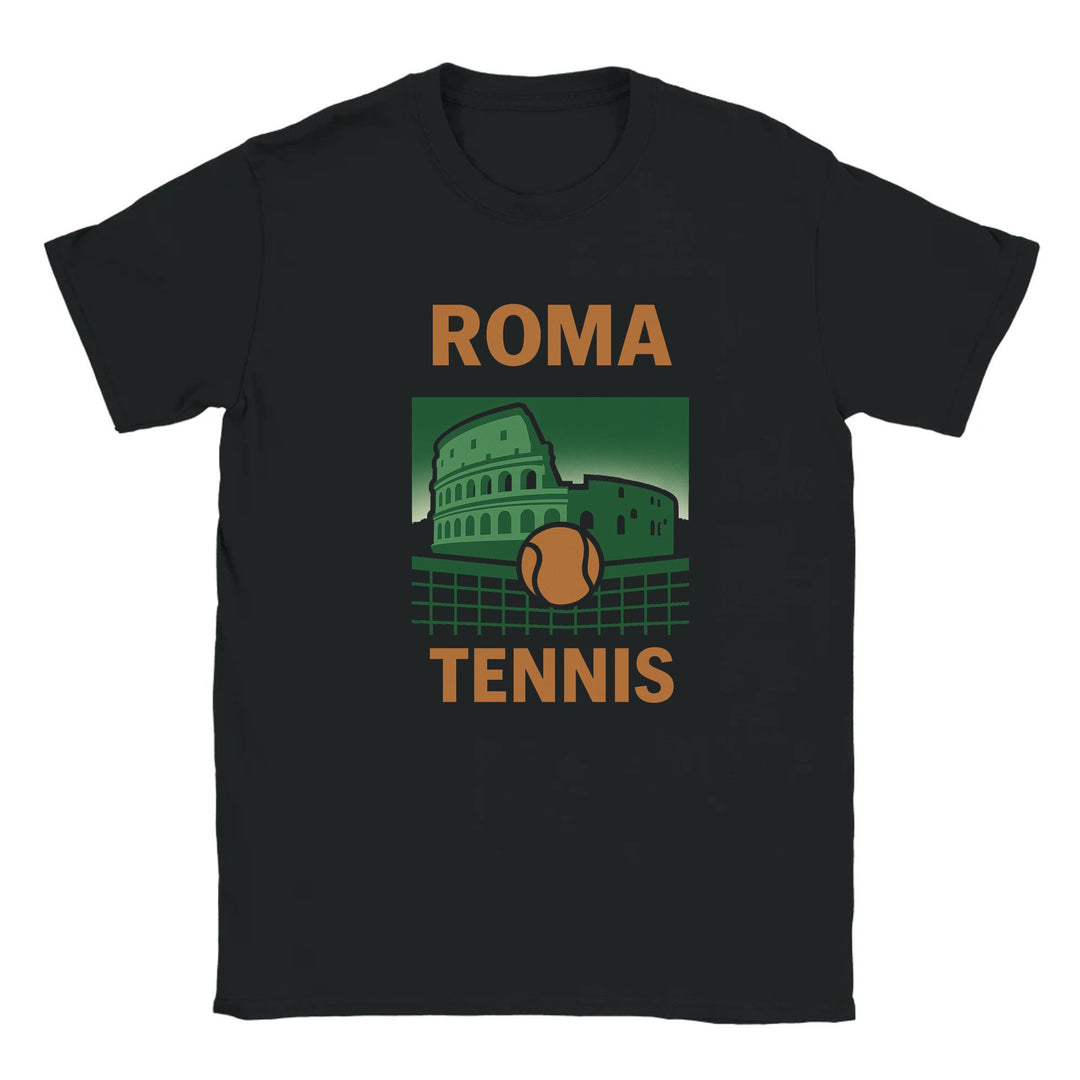 T-shirt featuring a graphic of a tennis player in action