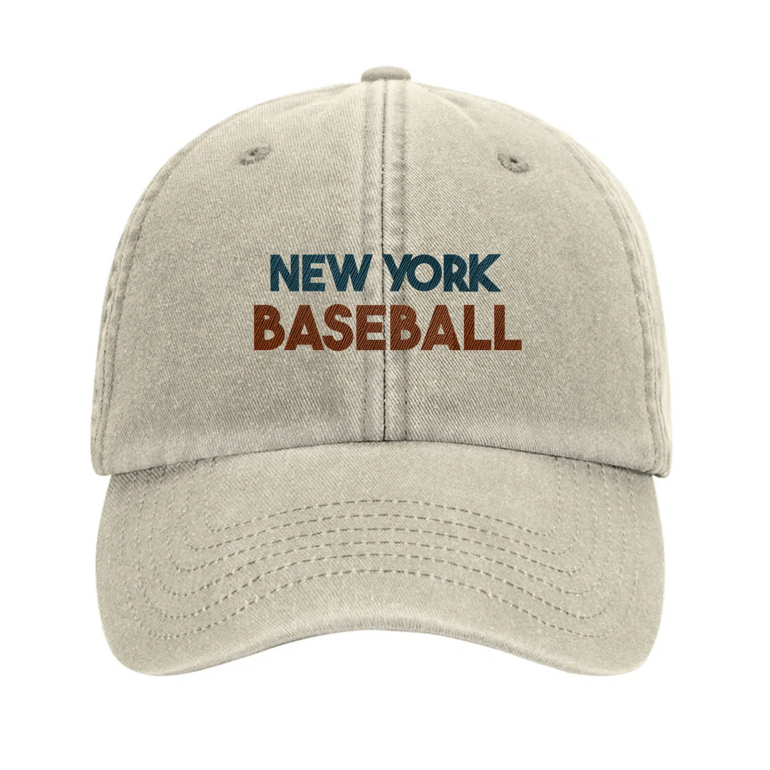 Gorra bordada con un logo de béisbol vintage de Nueva York