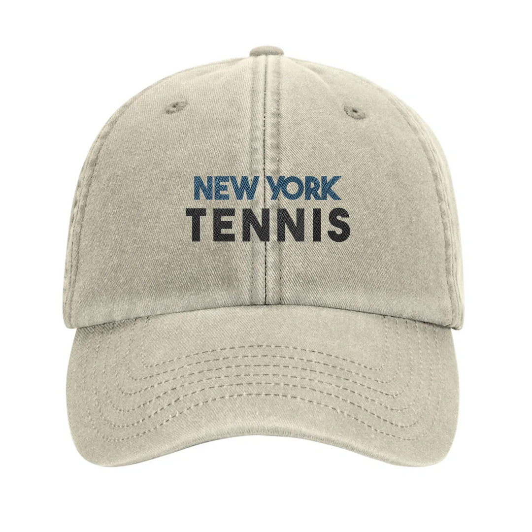 Embroidered cap featuring a vintage New York Tennis logo