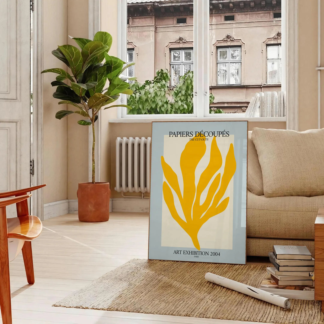 Matisse Papiers Découpés poster showing orange and green cut-paper composition