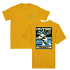 T-shirt featuring a graphic of a tennis player in action against a New York skyline