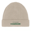 Embroidered beanie featuring a tennis motif on soft cotton fabric