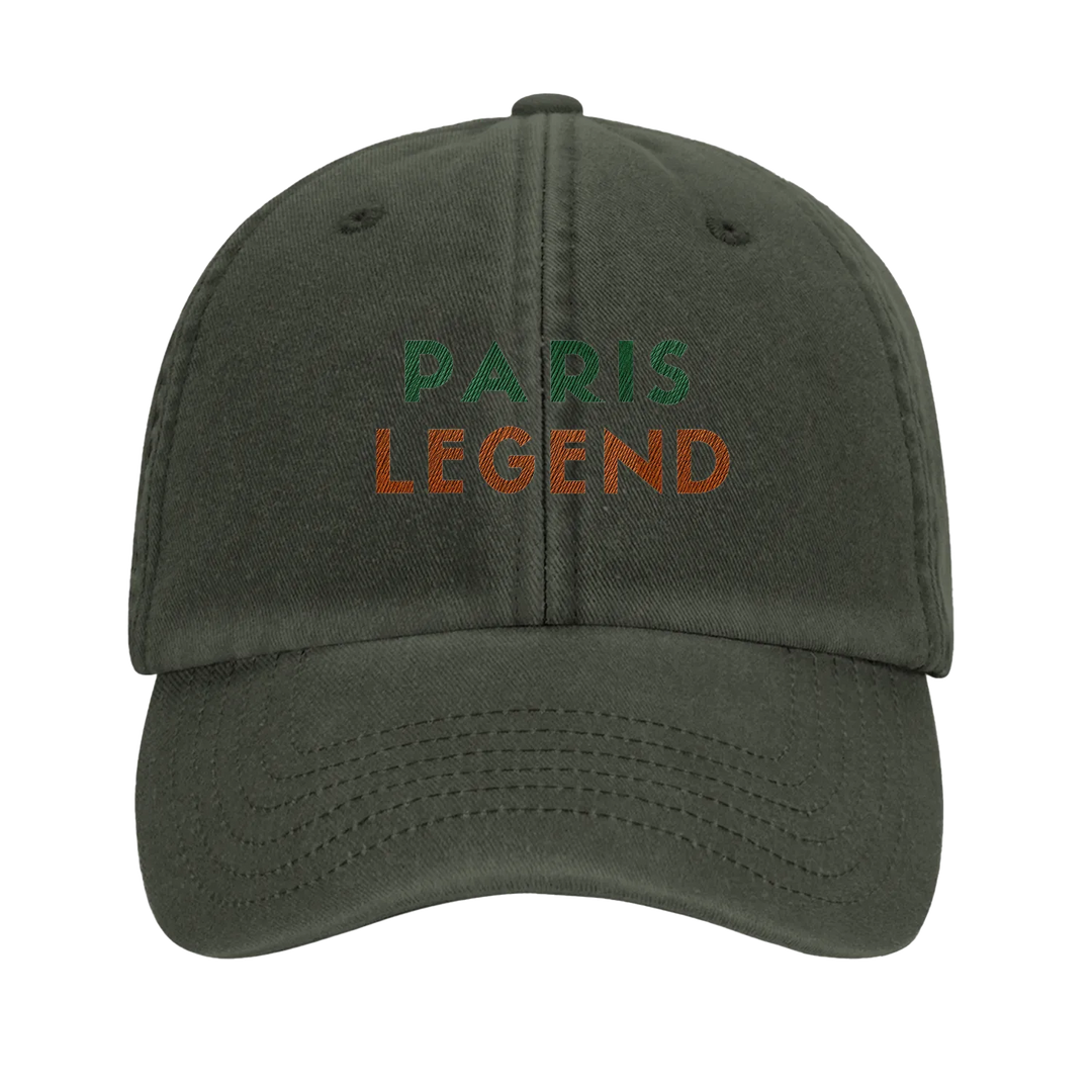 Embroidered cap featuring a vintage tennis design inspired by Paris