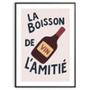 Black and white minimalist kitchen poster with elegant wine typographic design